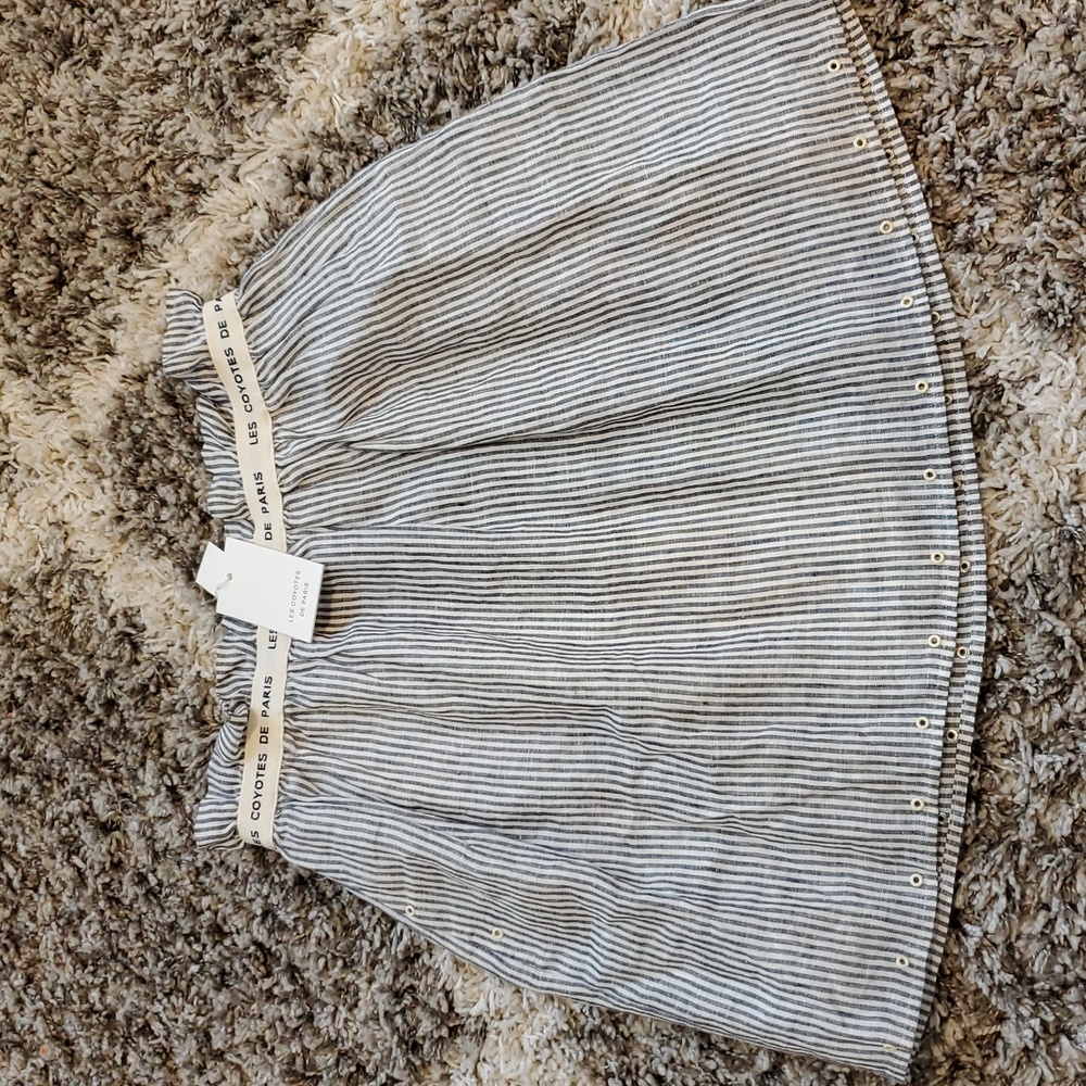 Les Coyotes De Paris Striped Linen Skirt